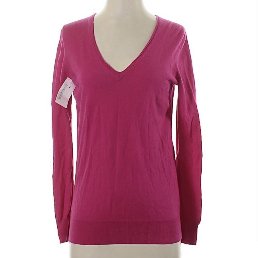 J. Crew V-Neck Cotton Long Sleeve Sweater Small